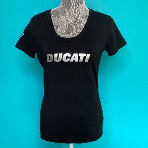 Ducati T-shirt with Silver Metallic Logo